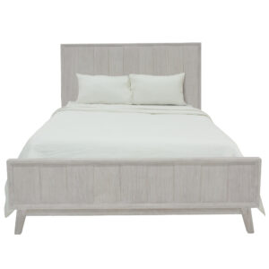 "Alena" Hampton Style Hardwood Timber Queen Bed Whitewash, 223.5X161X125CM (RRP $1499)