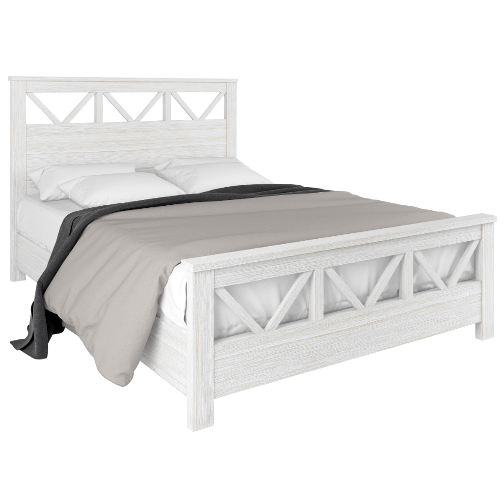 Coastal Hamptons Style Hardwood King Bed, Whitewash W196 x D219 x H120 CM (RRP $1499) - Image 3