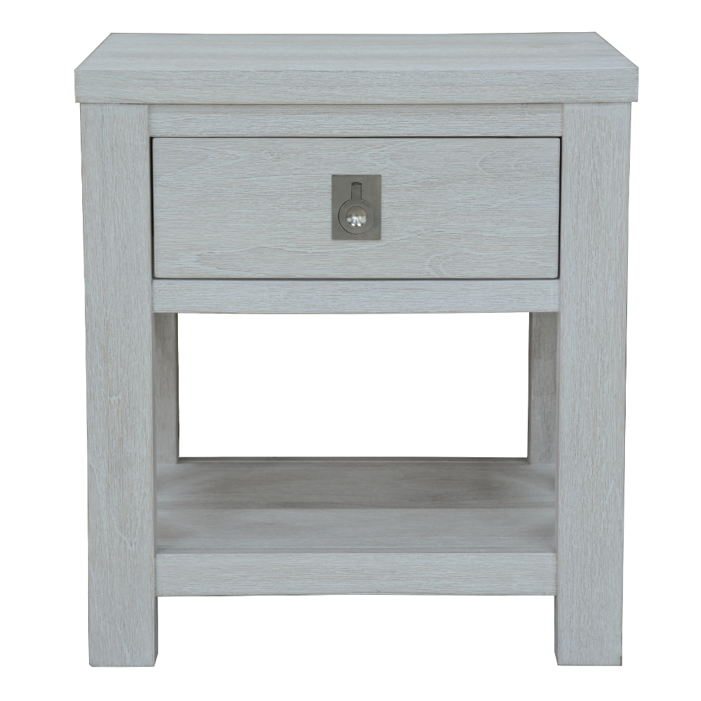 Coastal Hamptons Style Hardwood Timber Bedside Table 3 Drawers White, 50X40X55CM (RRP $299) - Image 3