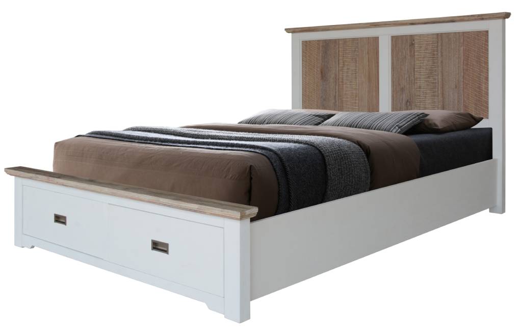 "Brampton" Hamptons Style Timber Queen Bed with Storage Drawers (RRP $1999) - Image 2
