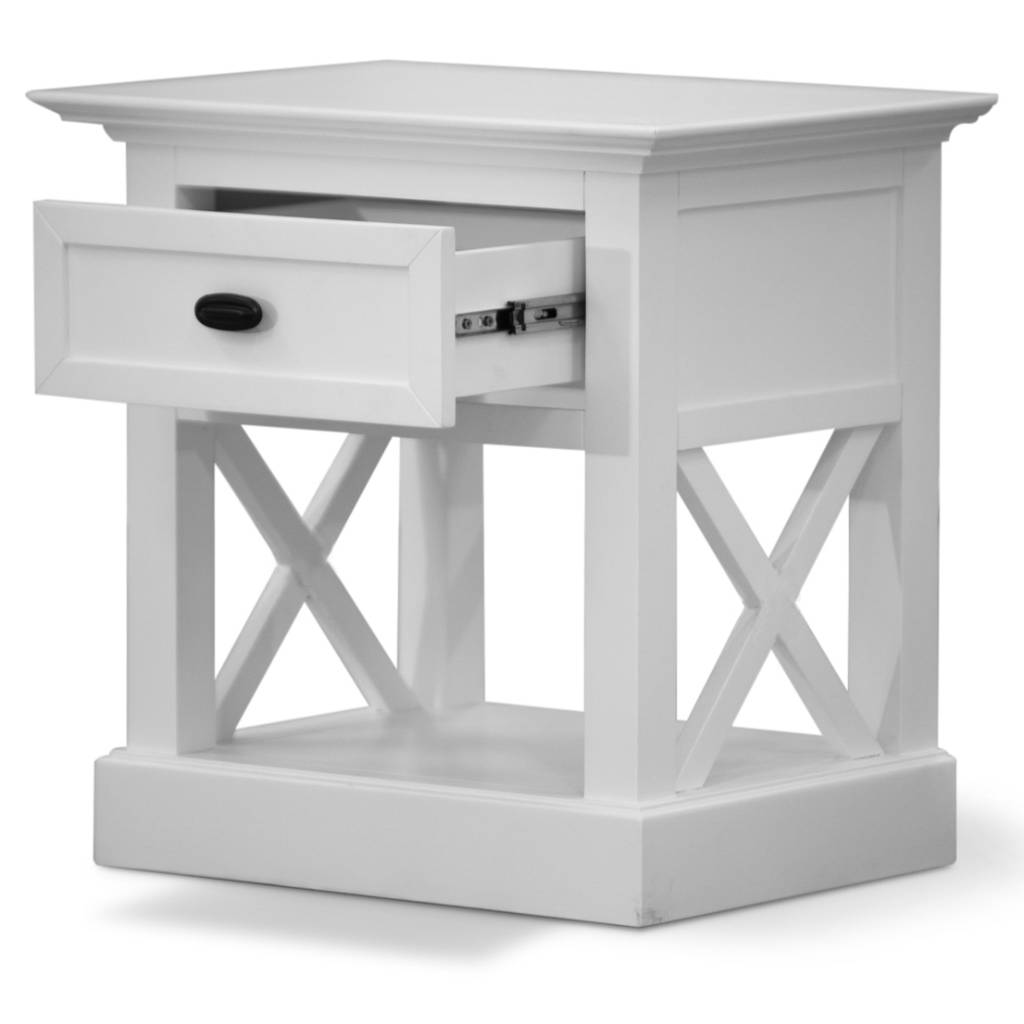 "Northampton" Hamptons Style Timber Side Table White, 58cm x 45cm x 60cm (RRP $449) - Image 2