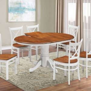 "Hope Island" Hamptons Style 7 Piece Timber Dining Setting Extension Table & 6 White Chairs (RRP $2499)