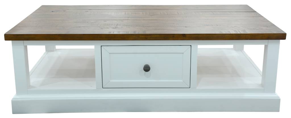 "Lake House" Hamptons Style Timber Coffee Table, 130x70x40cmH (RRP $999) - Image 4