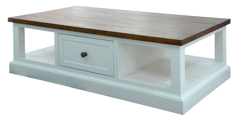 "Lake House" Hamptons Style Timber Coffee Table, 130x70x40cmH (RRP $999) - Image 3