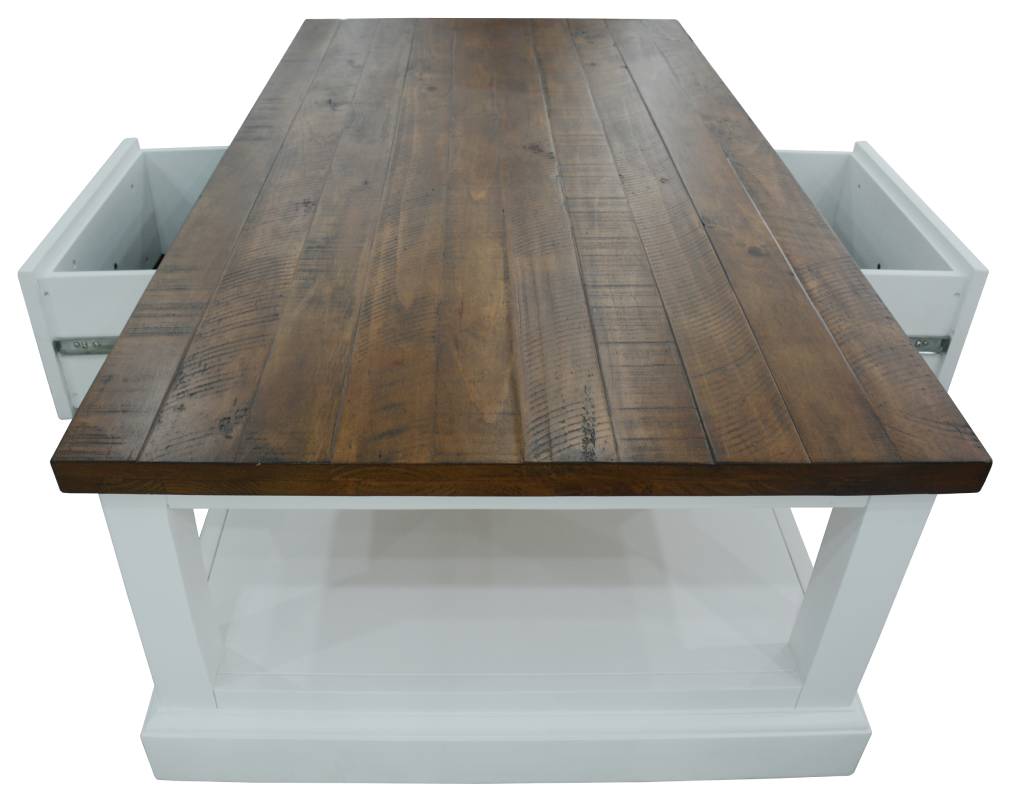 "Lake House" Hamptons Style Timber Coffee Table, 130x70x40cmH (RRP $999) - Image 2