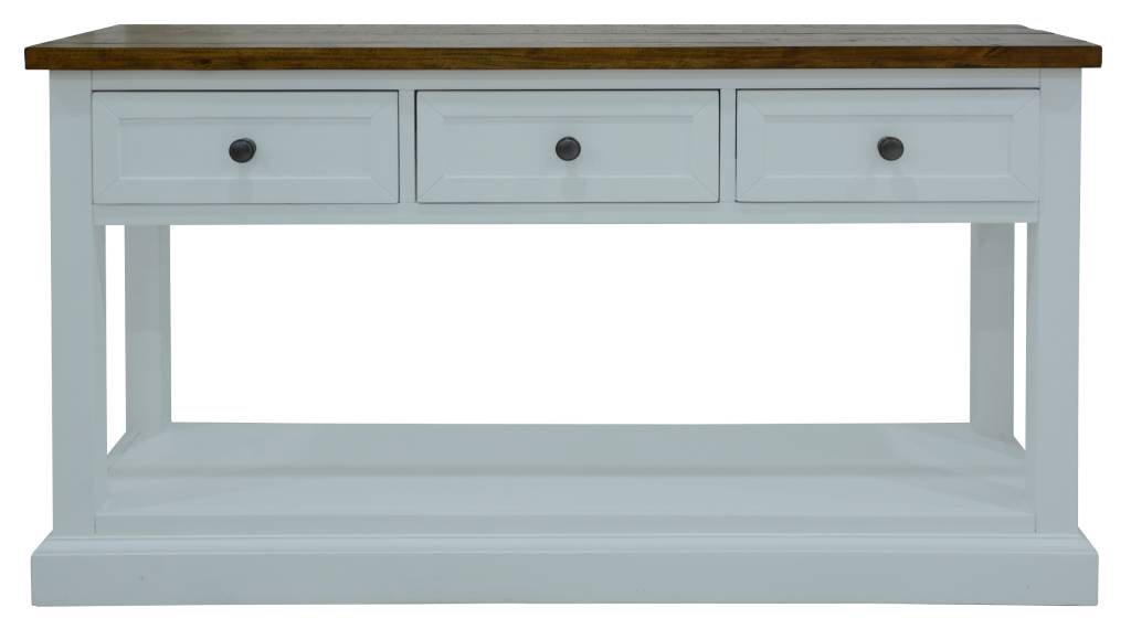 "Lake House" Hamptons Style Timber Console Hall Table Two Tone, 140x38x78cm (RRP $999) - Image 4