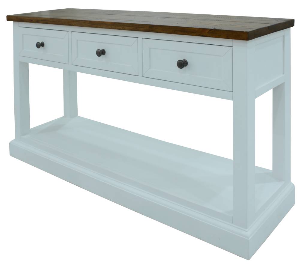 "Lake House" Hamptons Style Timber Console Hall Table Two Tone, 140x38x78cm (RRP $999) - Image 3