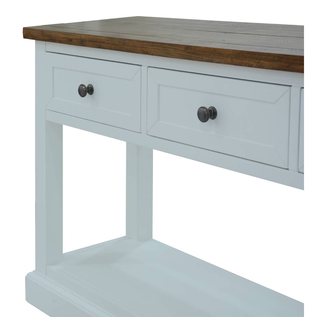 "Lake House" Hamptons Style Timber Console Hall Table Two Tone, 140x38x78cm (RRP $999) - Image 2