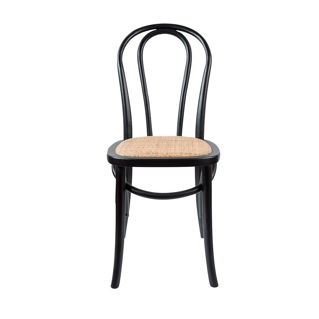 CLEARANCE SALE "Bondi" Bentwood Dining Chair with Rattan Seat Black (RRP $299) - Image 2
