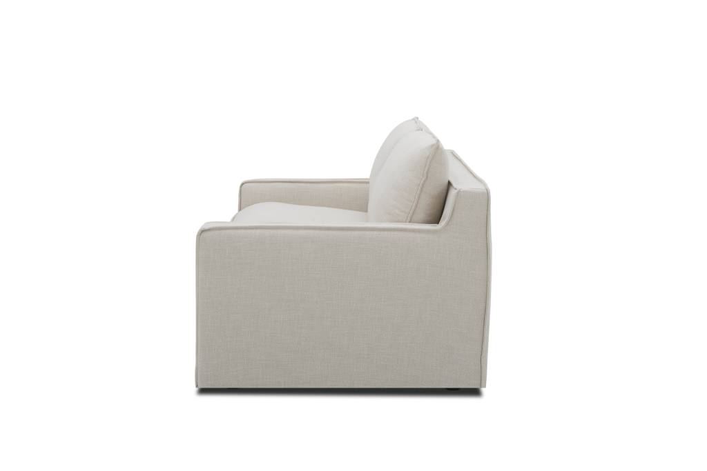 "Hampshire" Hamptons Style Feather 2 Seater Lounge Loose Cover, Beige (RRP $2499) - Image 3