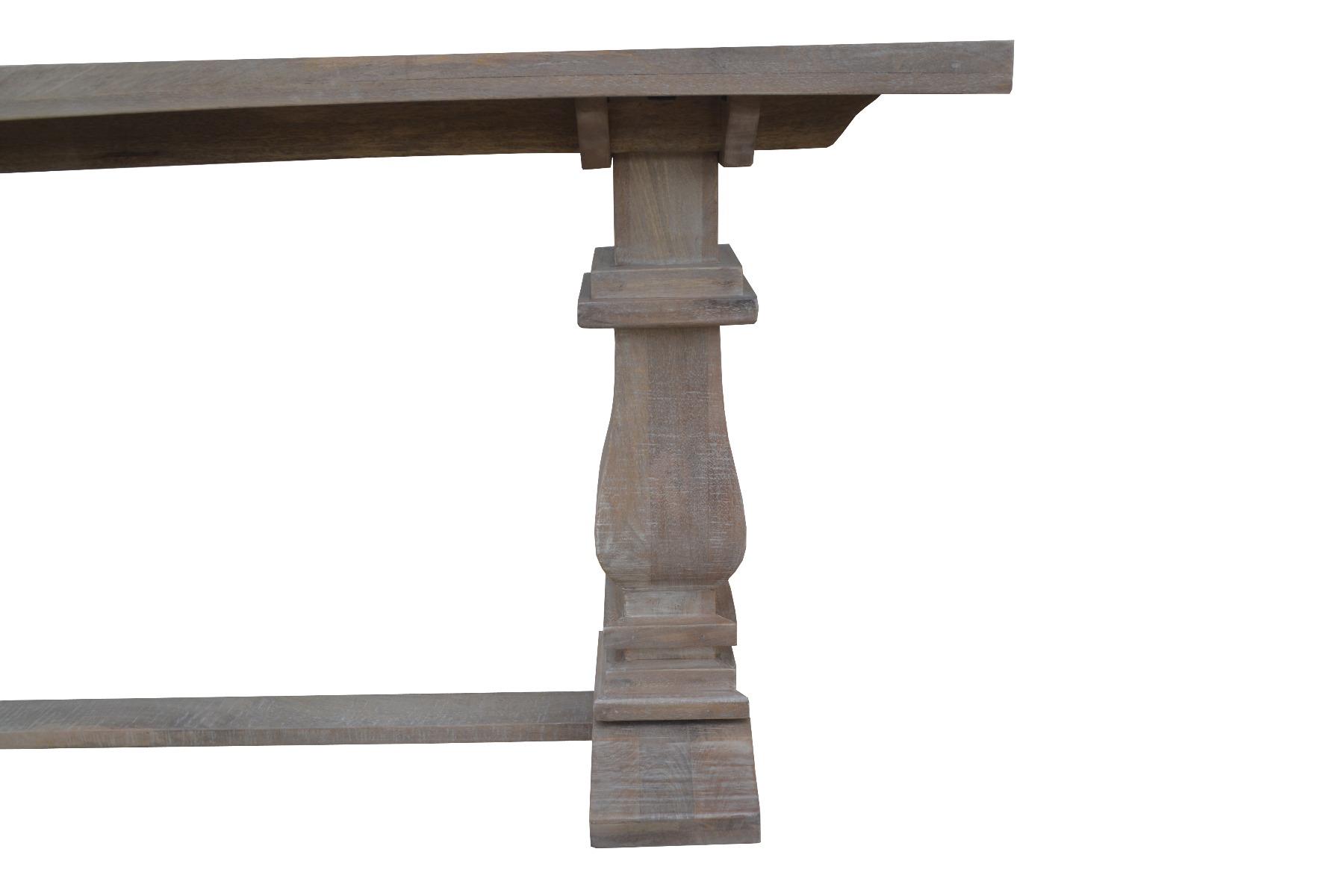 Hayman Hampton Style Hardwood Timber Hall Table Console with Pedestal Base Whitewash, 160cm x 40cm x 77cmH - Image 4