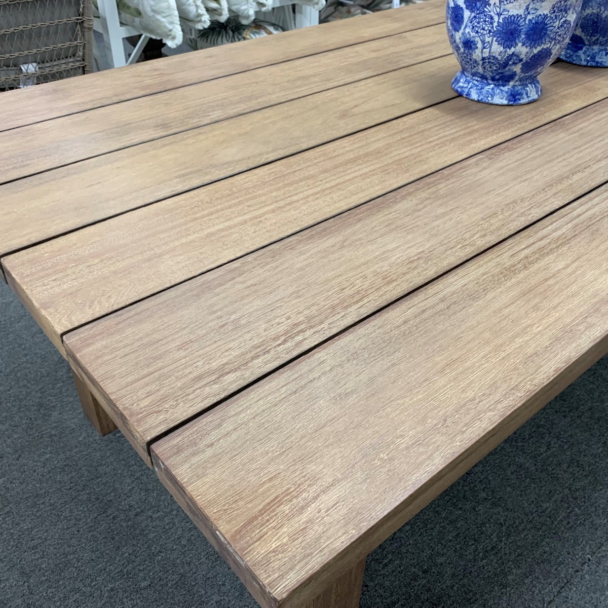 "Maldives" Hamptons Style Outdoor Hardwood Timber Dining Table, 260x100xH75cm - Image 2