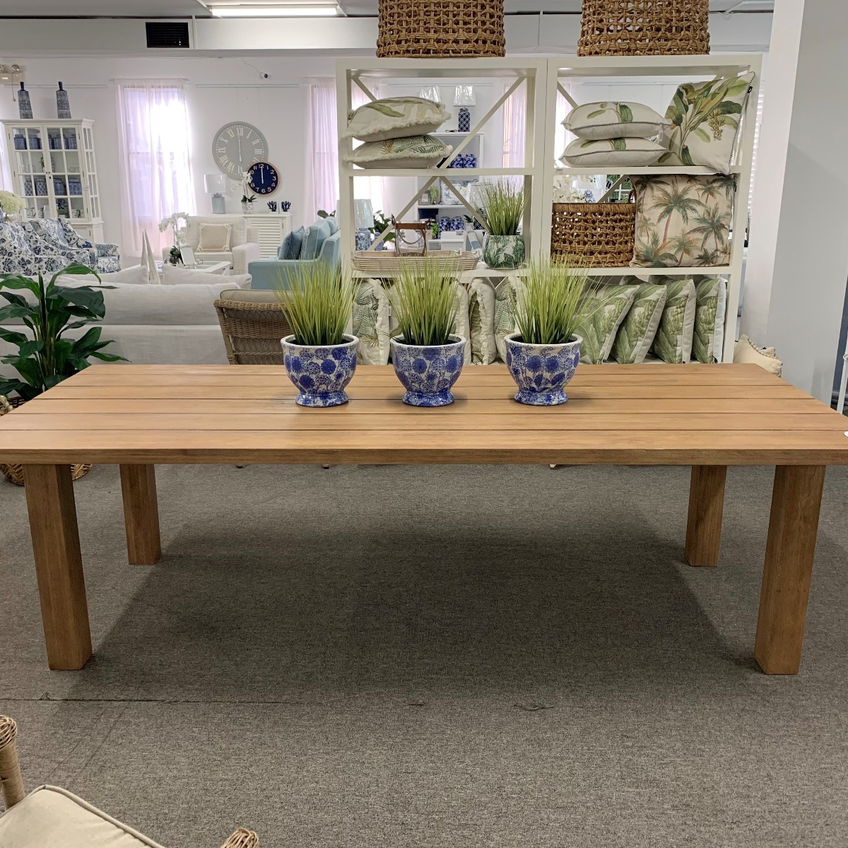 "Maldives" Hamptons Style Outdoor Hardwood Timber Dining Table, 260x100xH75cm - Image 3