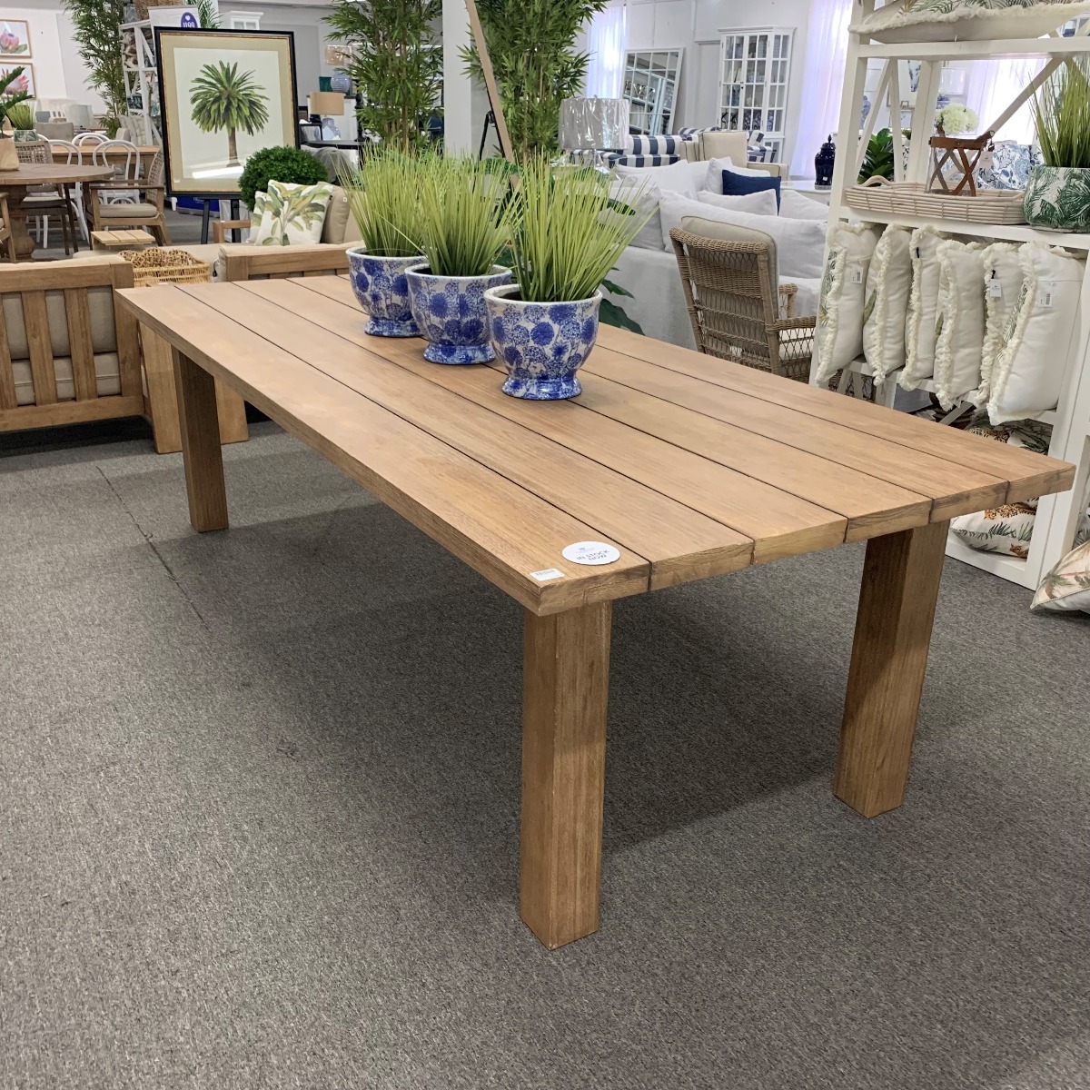 "Maldives" Hamptons Style Outdoor Hardwood Timber Dining Table, 260x100xH75cm - Image 4