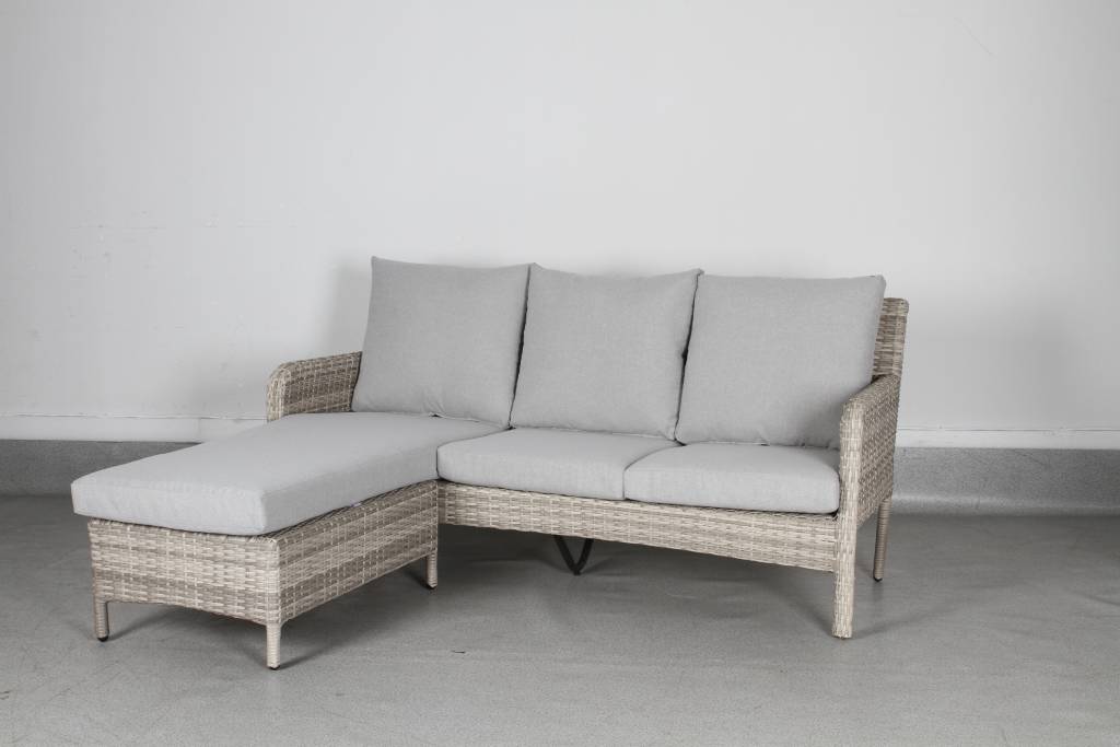 "Palms" Hamptons Style Outdoor 3 Piece Lounge Setting in Light Grey - Image 2