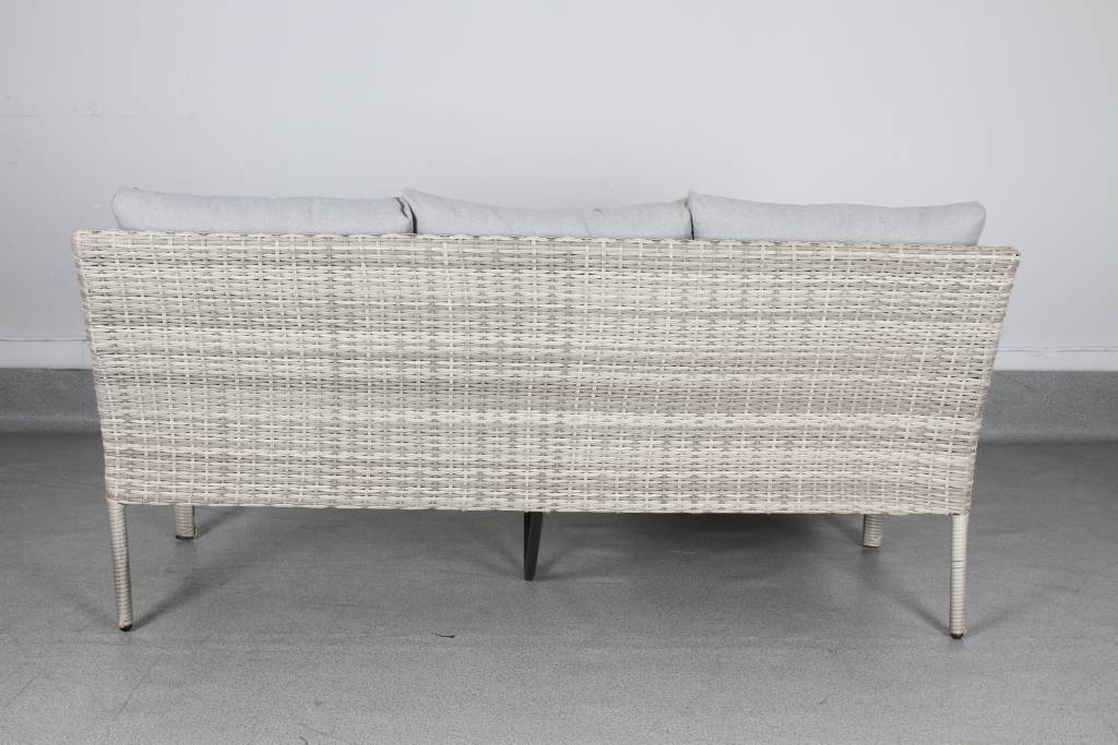 "Palms" Hamptons Style Outdoor 3 Piece Lounge Setting in Light Grey - Image 3
