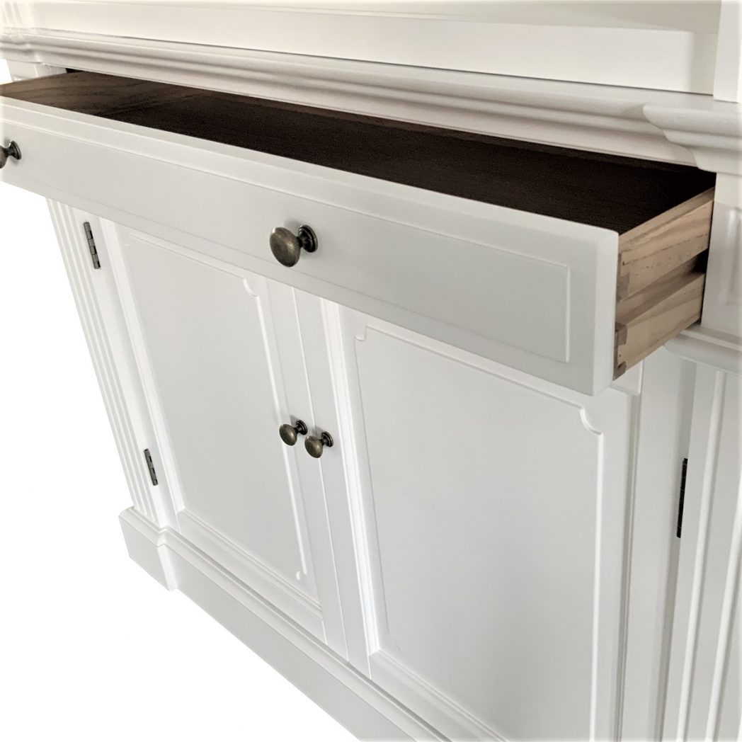 "Vincentia" Hamptons Style 2-Bay Timber Library Bookcase with Ladder White, 208cmW x 45cmD x 220cmH (RRP $7999) - Image 4