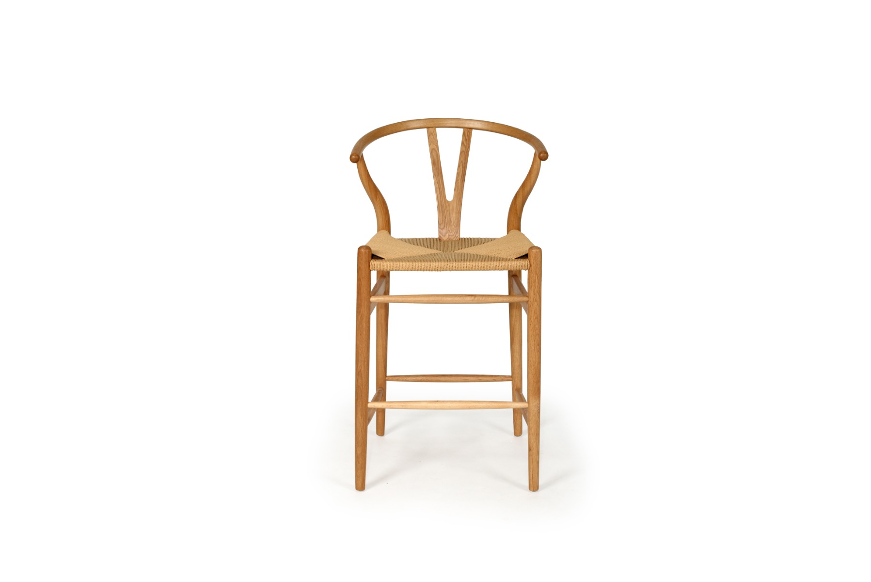 Wishbone Counter Stool Natural Oak, W 56cm x D 56cm x H 95cm - Image 12