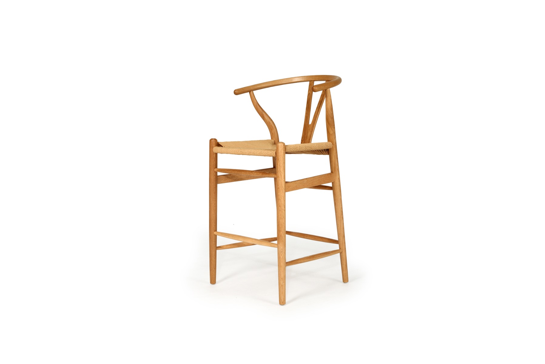 Wishbone Counter Stool Natural Oak, W 56cm x D 56cm x H 95cm - Image 11