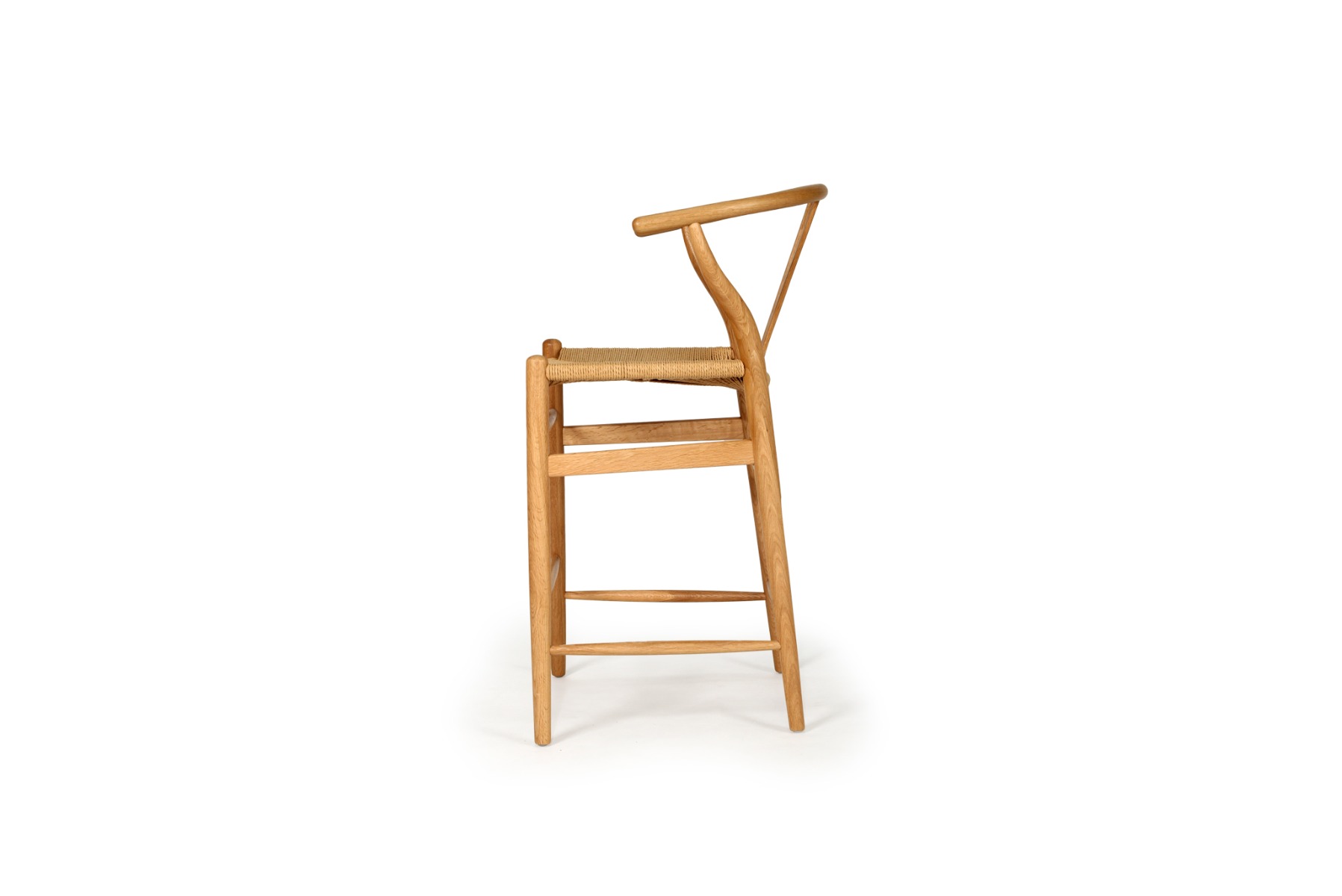 Wishbone Counter Stool Natural Oak, W 56cm x D 56cm x H 95cm - Image 10