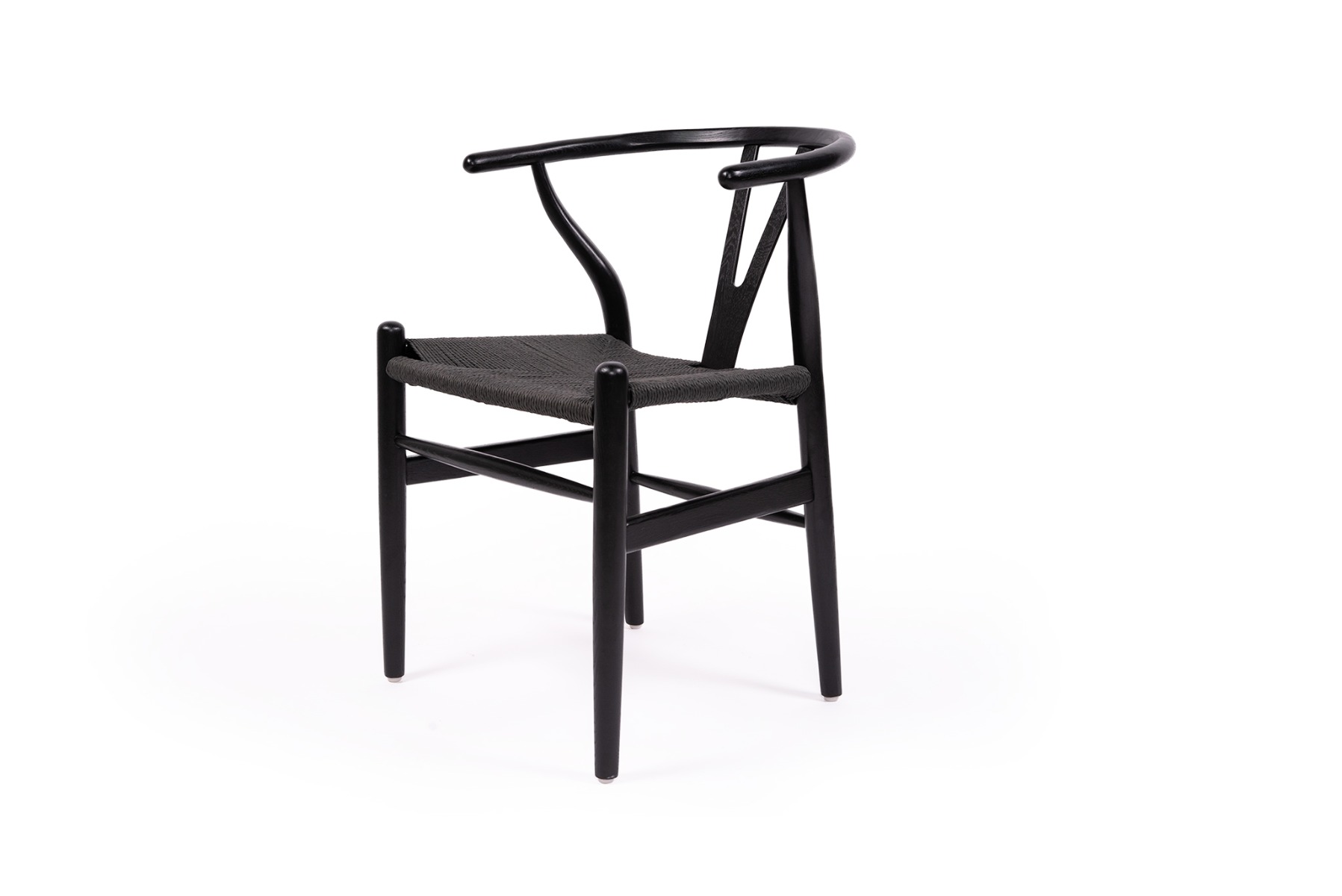 Wishbone Designer Replica Chair Black on Black, W 56cm x D 55cm x H74cm - Image 2