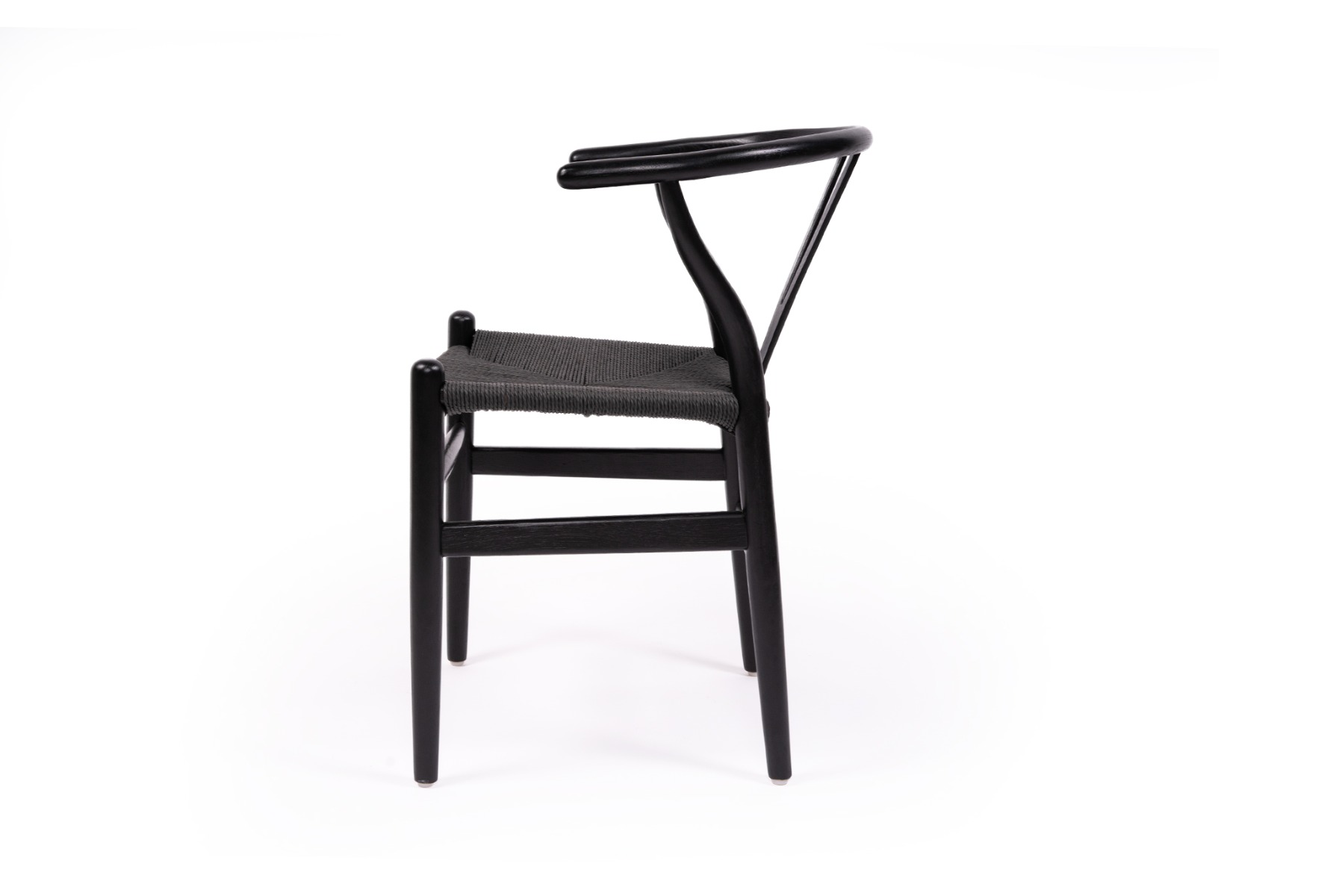 Wishbone Designer Replica Chair Black on Black, W 56cm x D 55cm x H74cm - Image 3