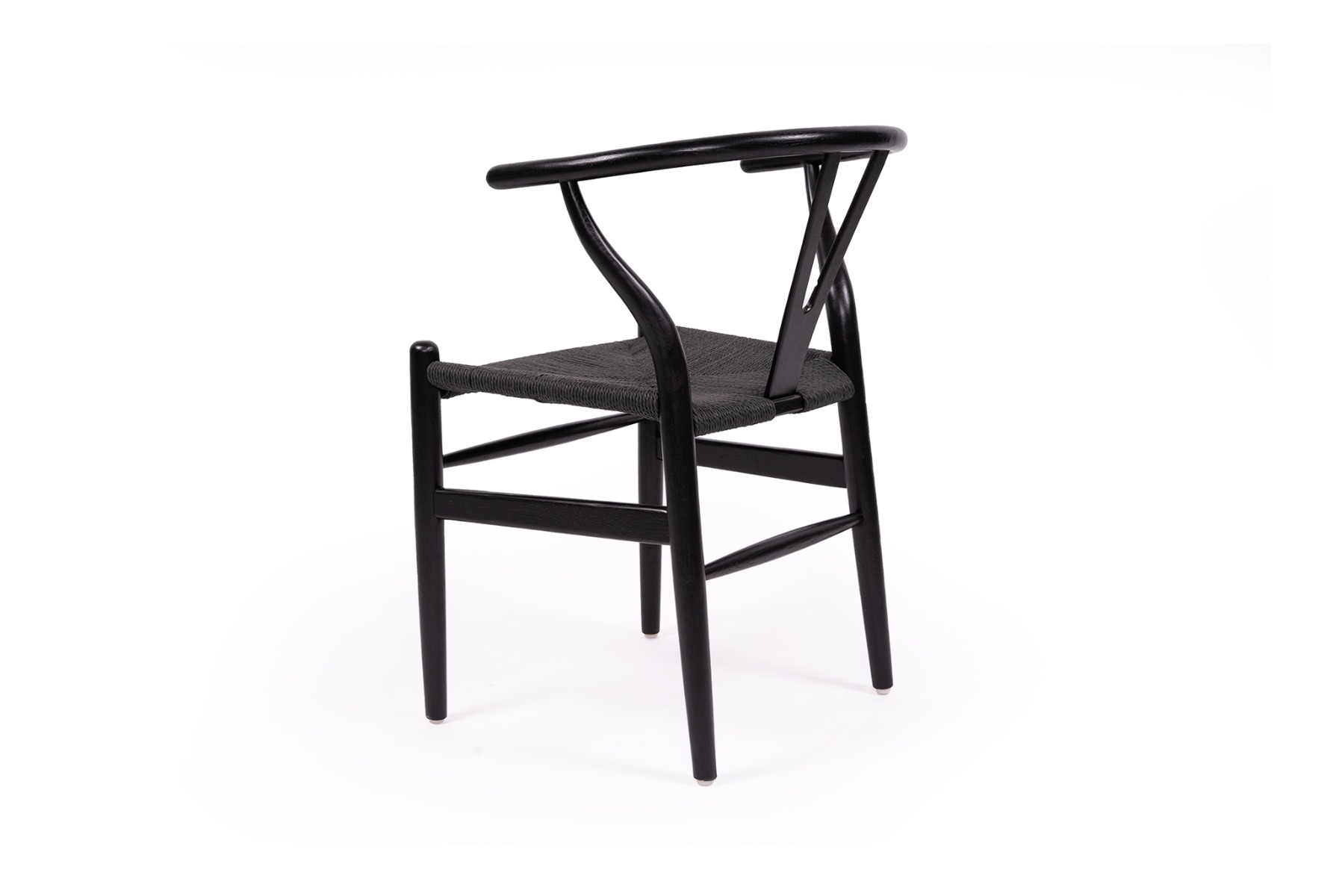 Wishbone Designer Replica Chair Black on Black, W 56cm x D 55cm x H74cm - Image 4