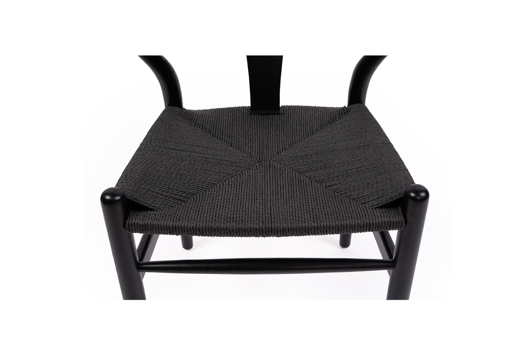 Wishbone Designer Replica Chair Black on Black, W 56cm x D 55cm x H74cm - Image 7