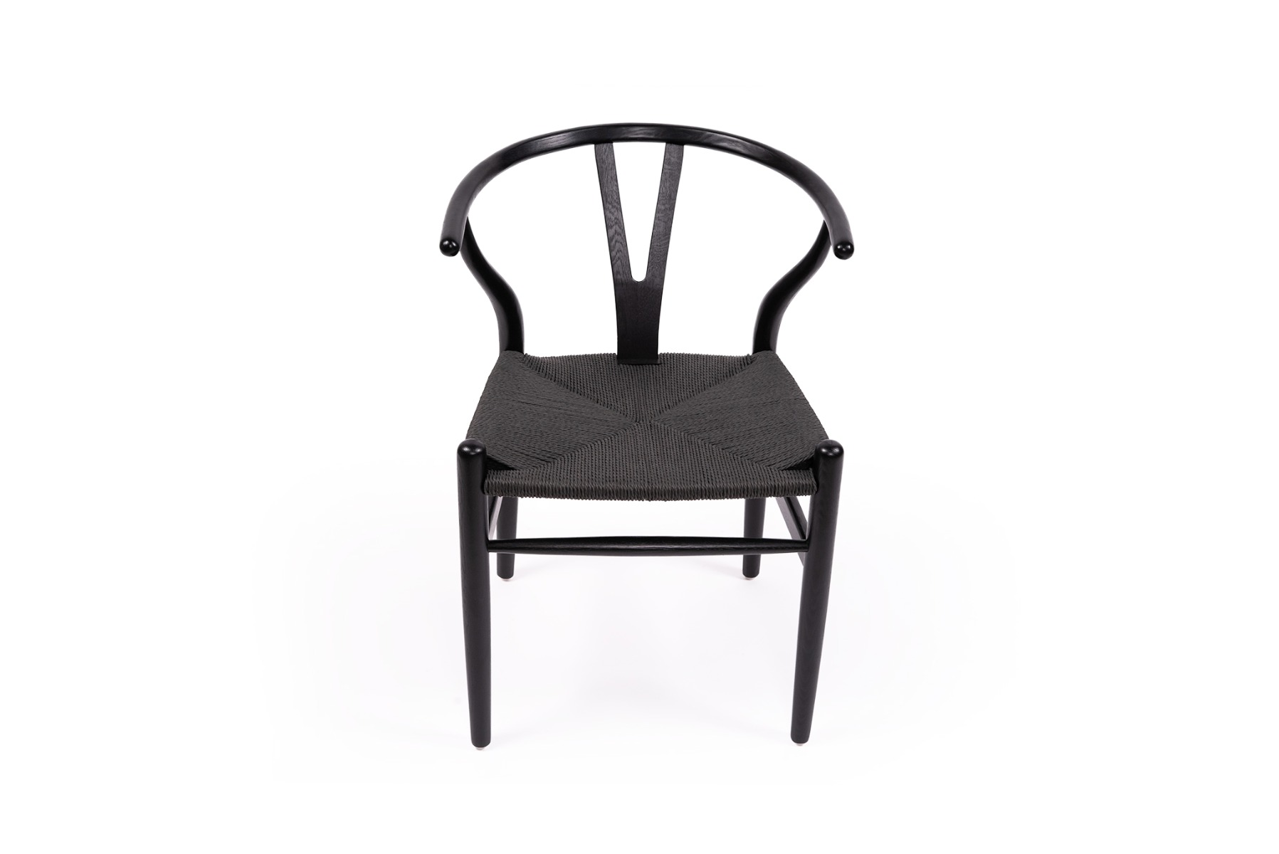 Wishbone Designer Replica Chair Black on Black, W 56cm x D 55cm x H74cm - Image 8