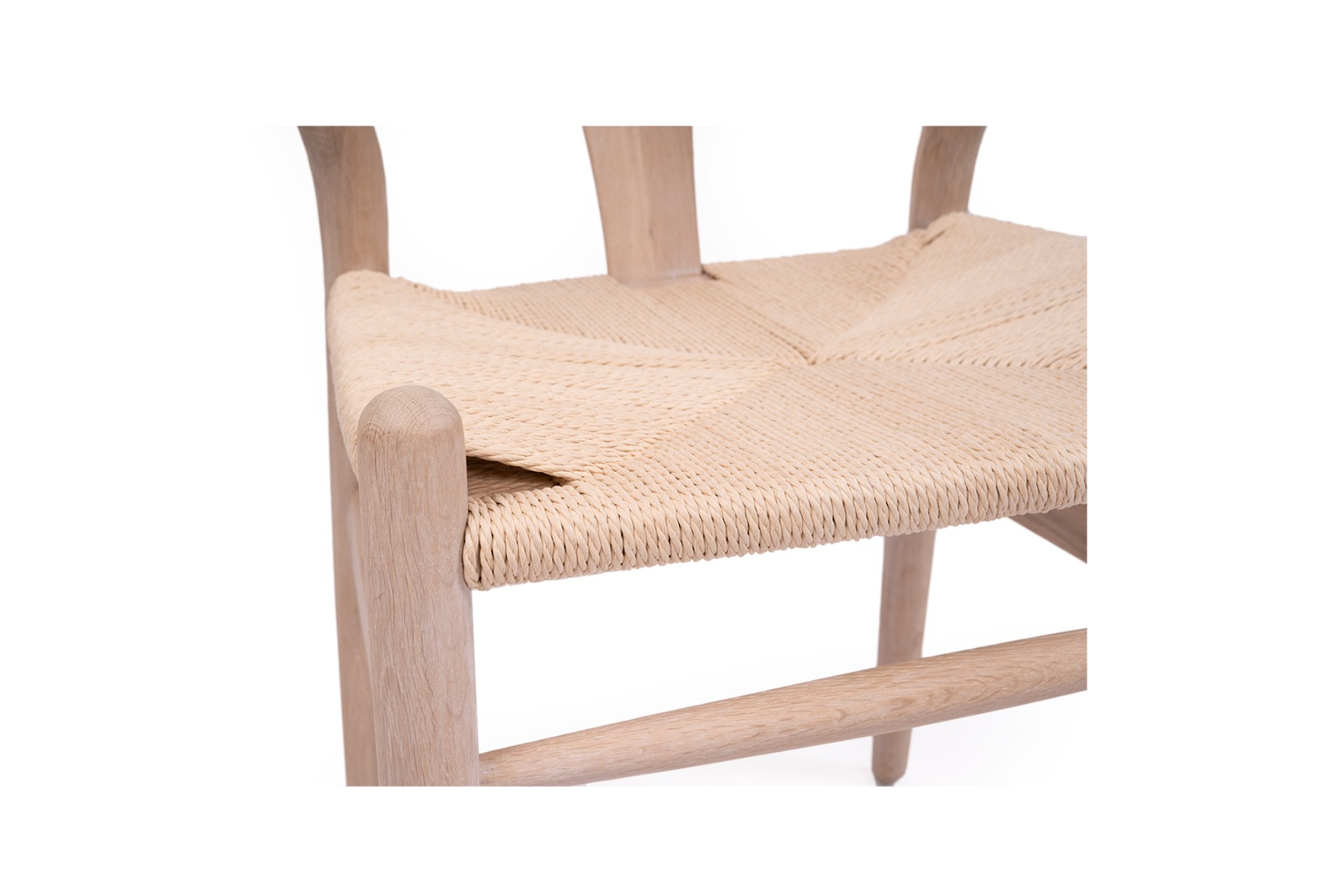 Wishbone Designer Replica Chair White Coastal Oak, W 56cm x D 55cm x H 74cm (RRP $399) - Image 4