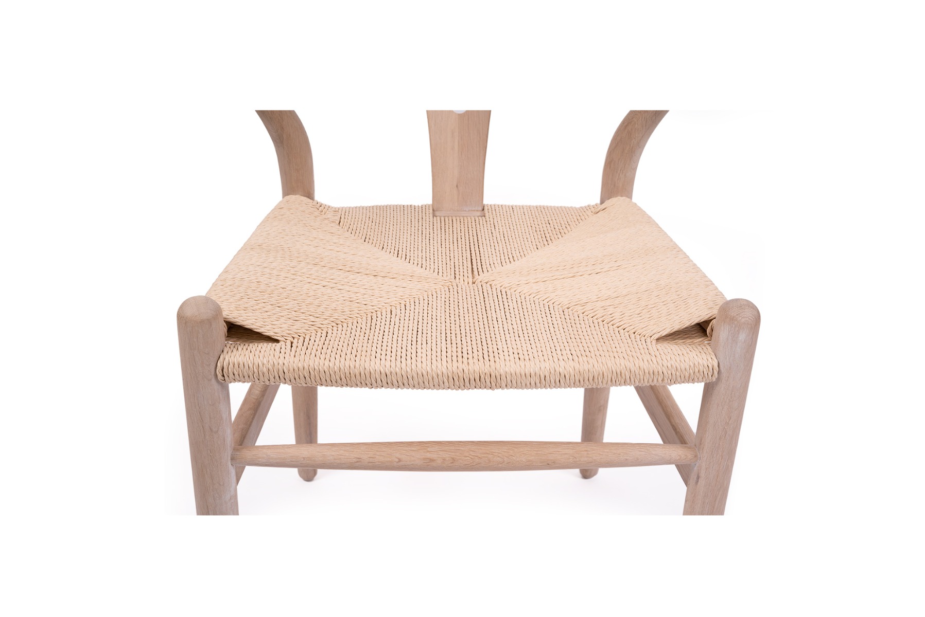 Wishbone Designer Replica Chair White Coastal Oak, W 56cm x D 55cm x H 74cm (RRP $399) - Image 3
