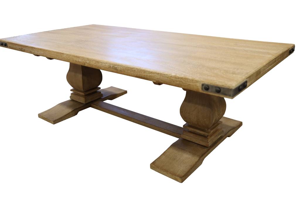 "Hamilton" Hamptons Style Hardwood Timber Coffee Table, Honeywash 140x70x46cm (RRP $1199) - Image 3