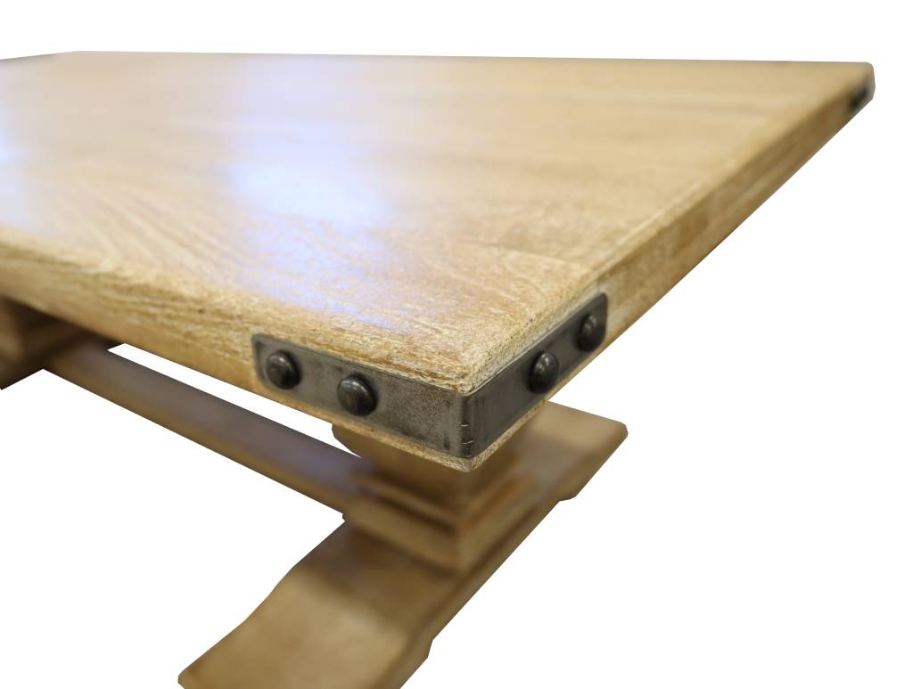 "Hamilton" Hamptons Style Hardwood Timber Coffee Table, Honeywash 140x70x46cm (RRP $1199) - Image 2