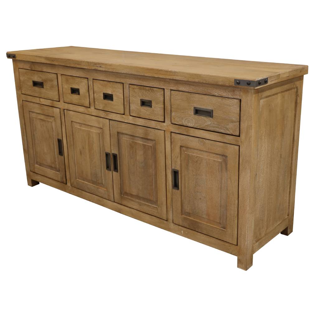 "Hamilton" Hamptons Style Hardwood Timber Buffet Sideboard, Honeywash 180x50x90cm (RRP $3499) - Image 2