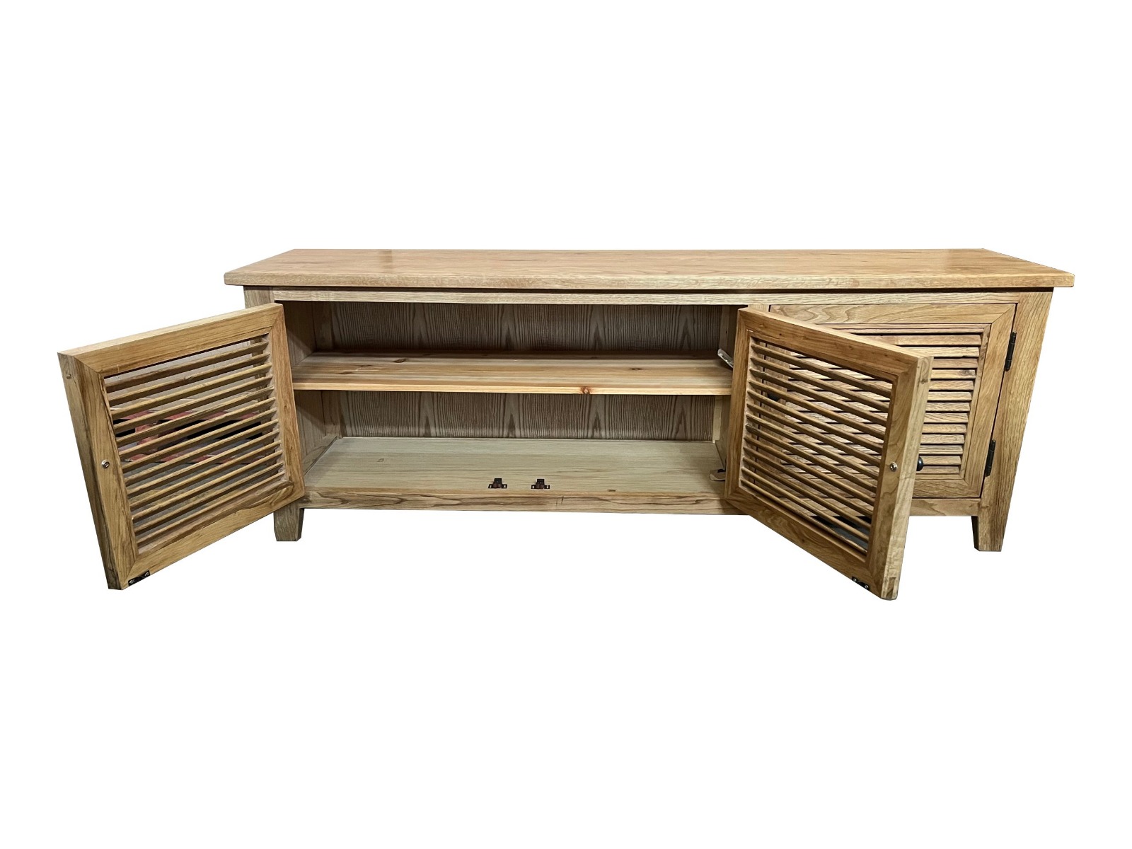 "Palm Beach" Coastal Style 3 Door Entertainment TV Unit Oak, 160cm x 40cm x 58cmH (RRP $1999) - Image 2