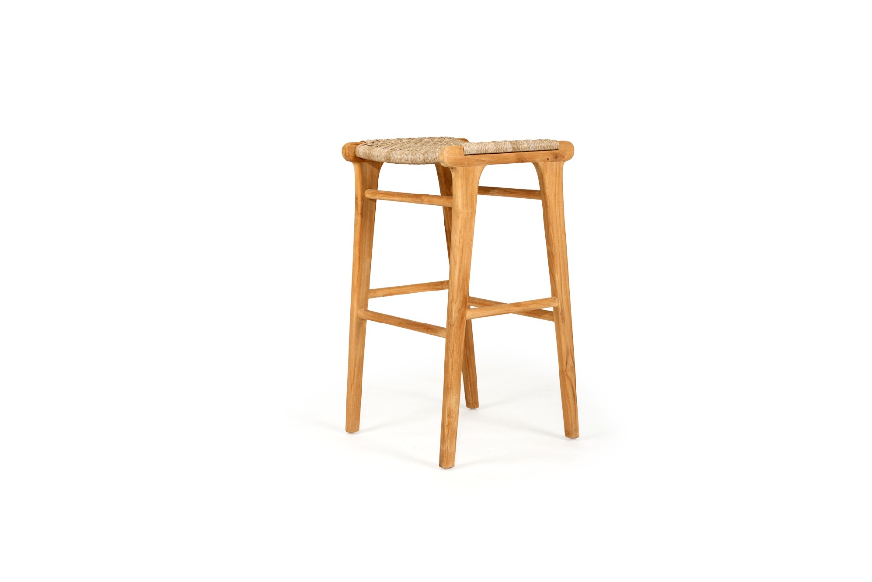Zen Backless Bar Stool Washed Grey, W 45cm × D 40cm × H78cm - Image 3