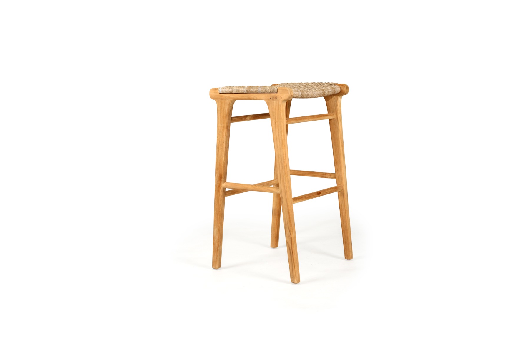Zen Backless Bar Stool Washed Grey, W 45cm × D 40cm × H78cm - Image 5