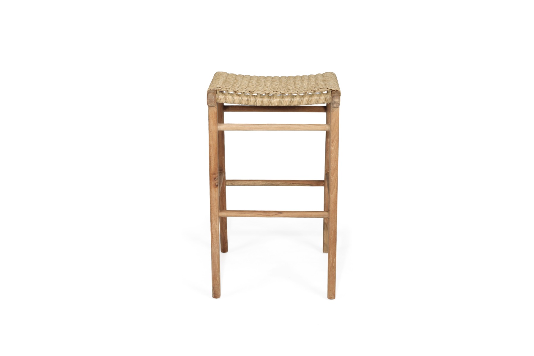 Zen Backless Bar Stool Sand Close Weave, W 45cm x D 40cm x H 78cm - Image 2