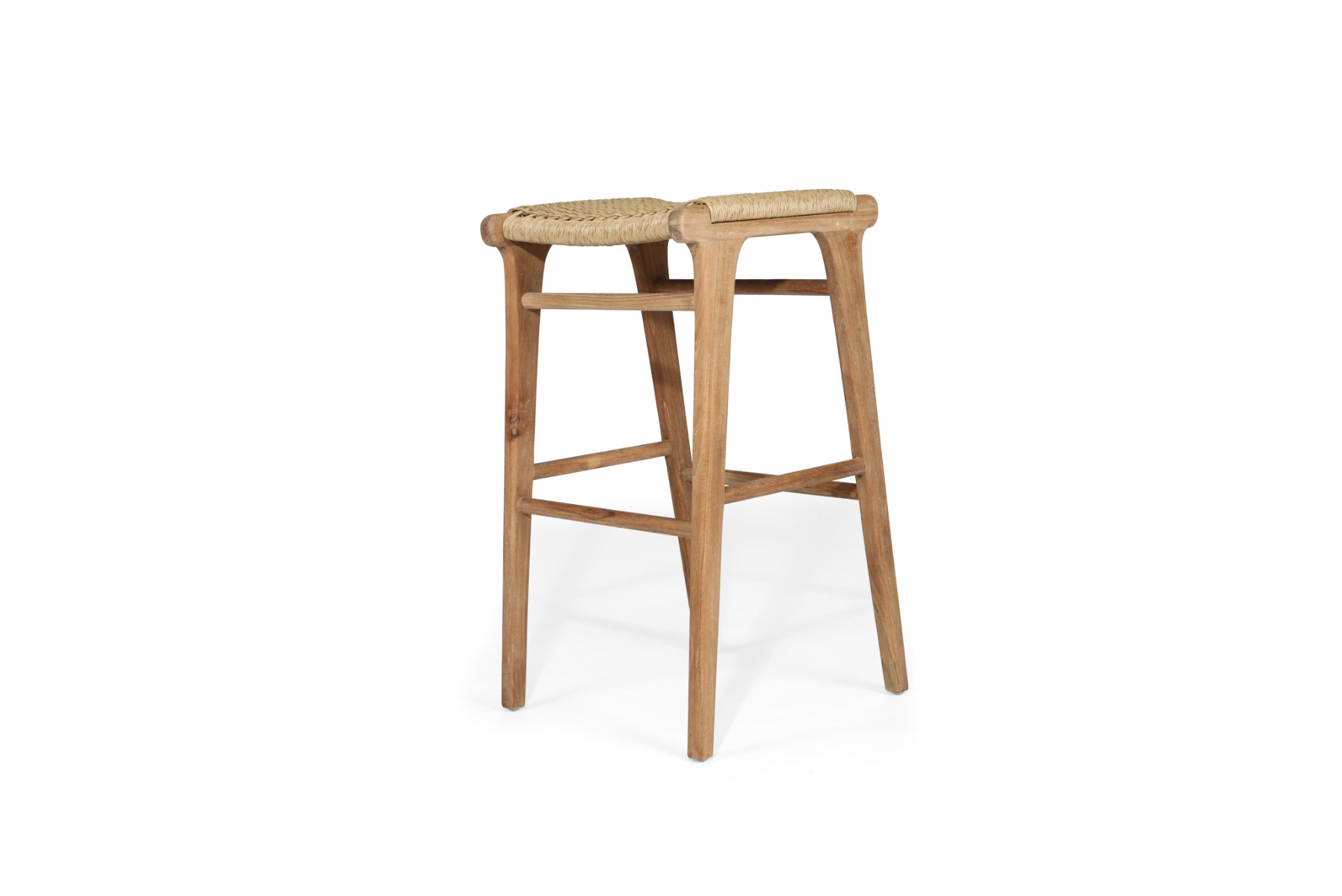 Zen Backless Bar Stool Sand Close Weave, W 45cm x D 40cm x H 78cm - Image 3
