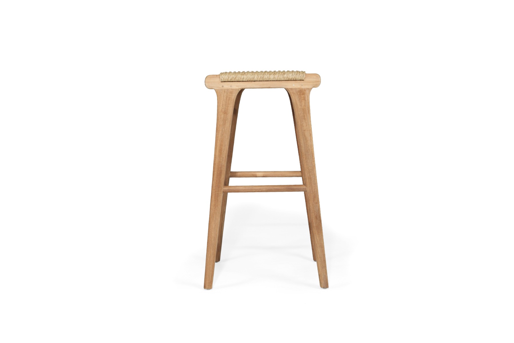 Zen Backless Bar Stool Sand Close Weave, W 45cm x D 40cm x H 78cm - Image 4