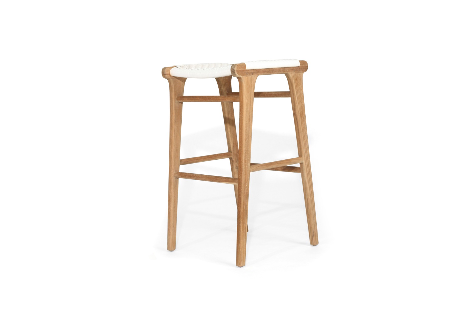 Zen Backless Bar Stool White, W 45cm x D 40cm x H 78cm - Image 3