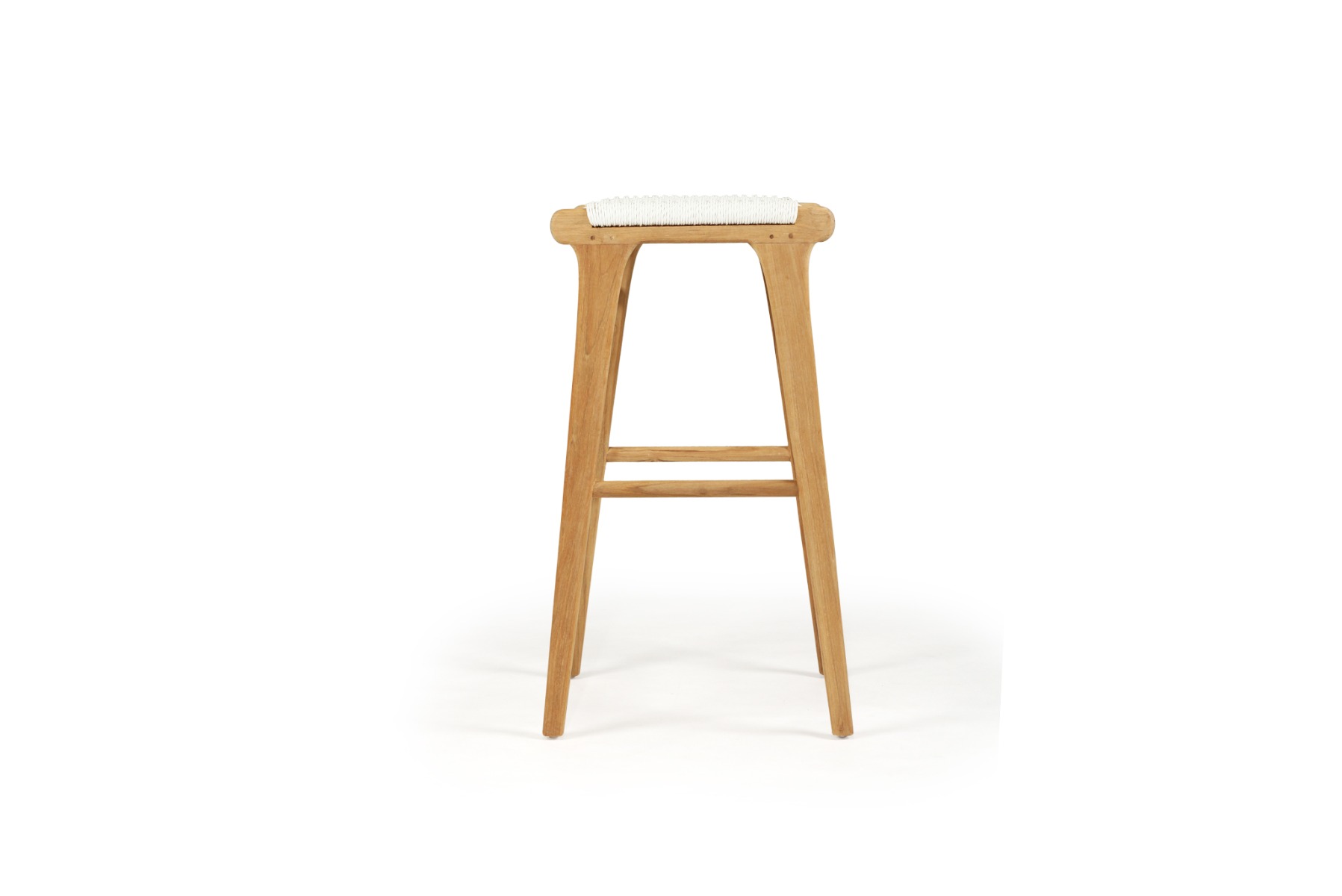 Zen Backless Bar Stool White (Close Weave), W 45cm × D 40cm × H 78cm - Image 4