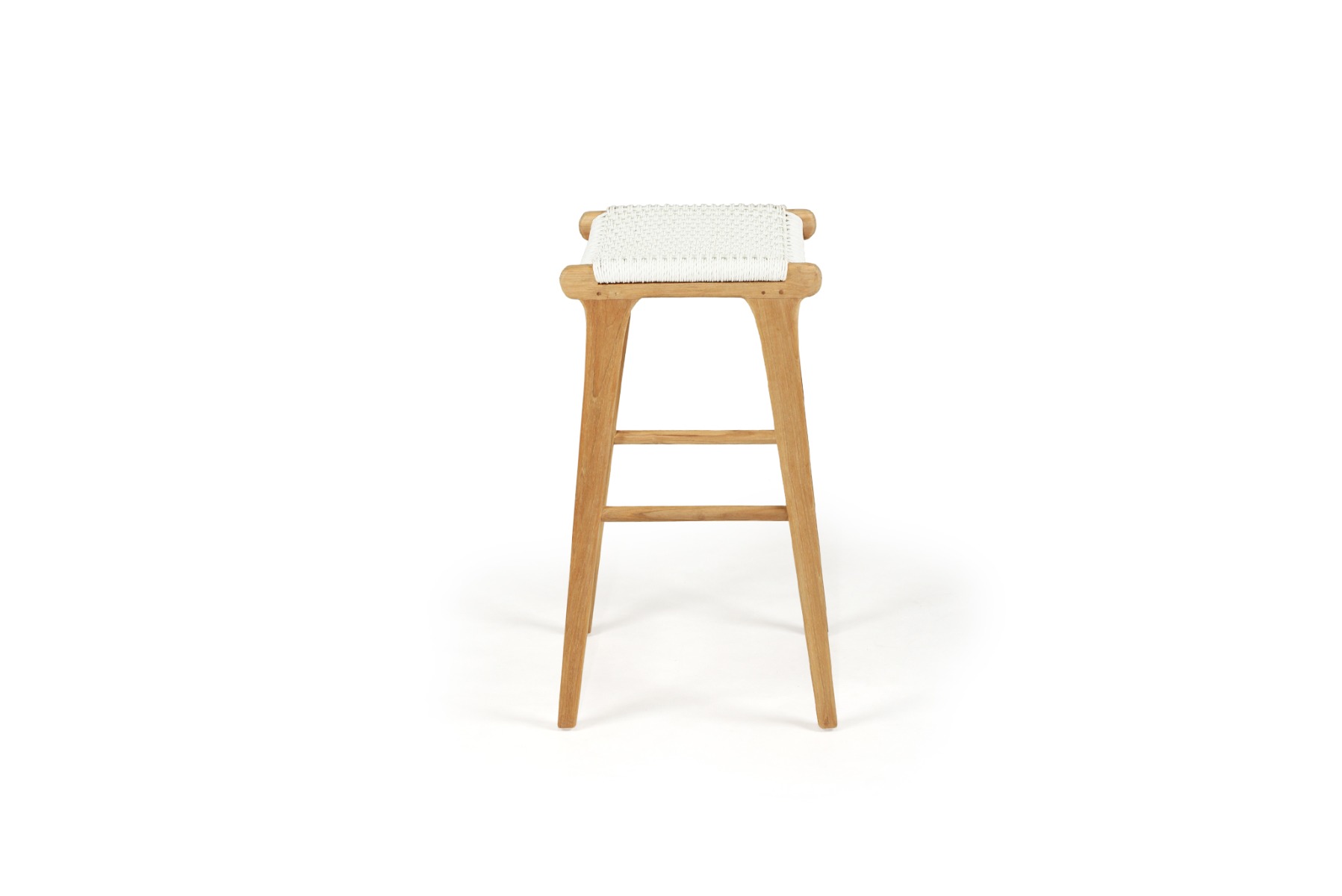 Zen Backless Bar Stool White (Close Weave), W 45cm × D 40cm × H 78cm - Image 5