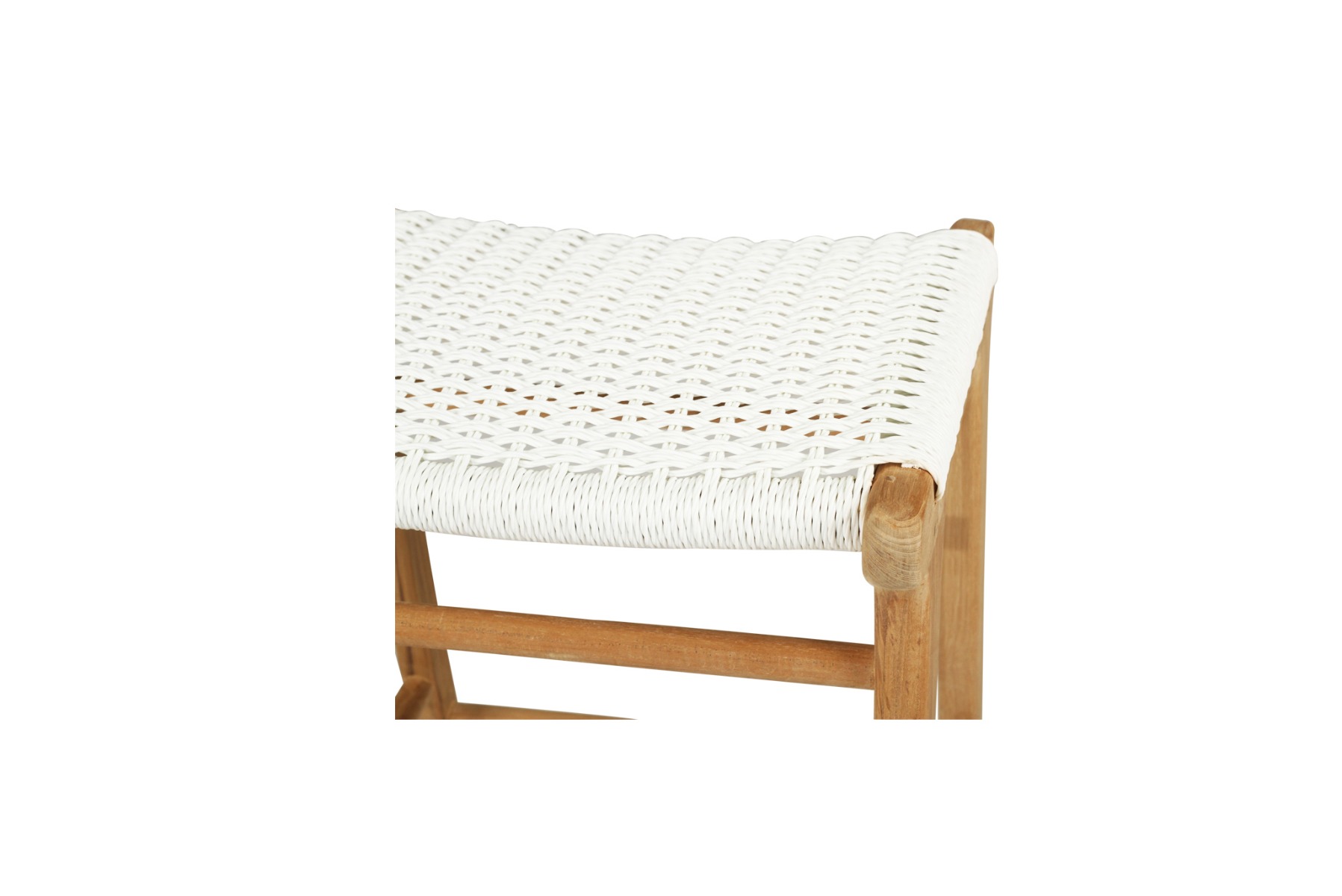 Zen Backless Bar Stool White (Close Weave), W 45cm × D 40cm × H 78cm - Image 6