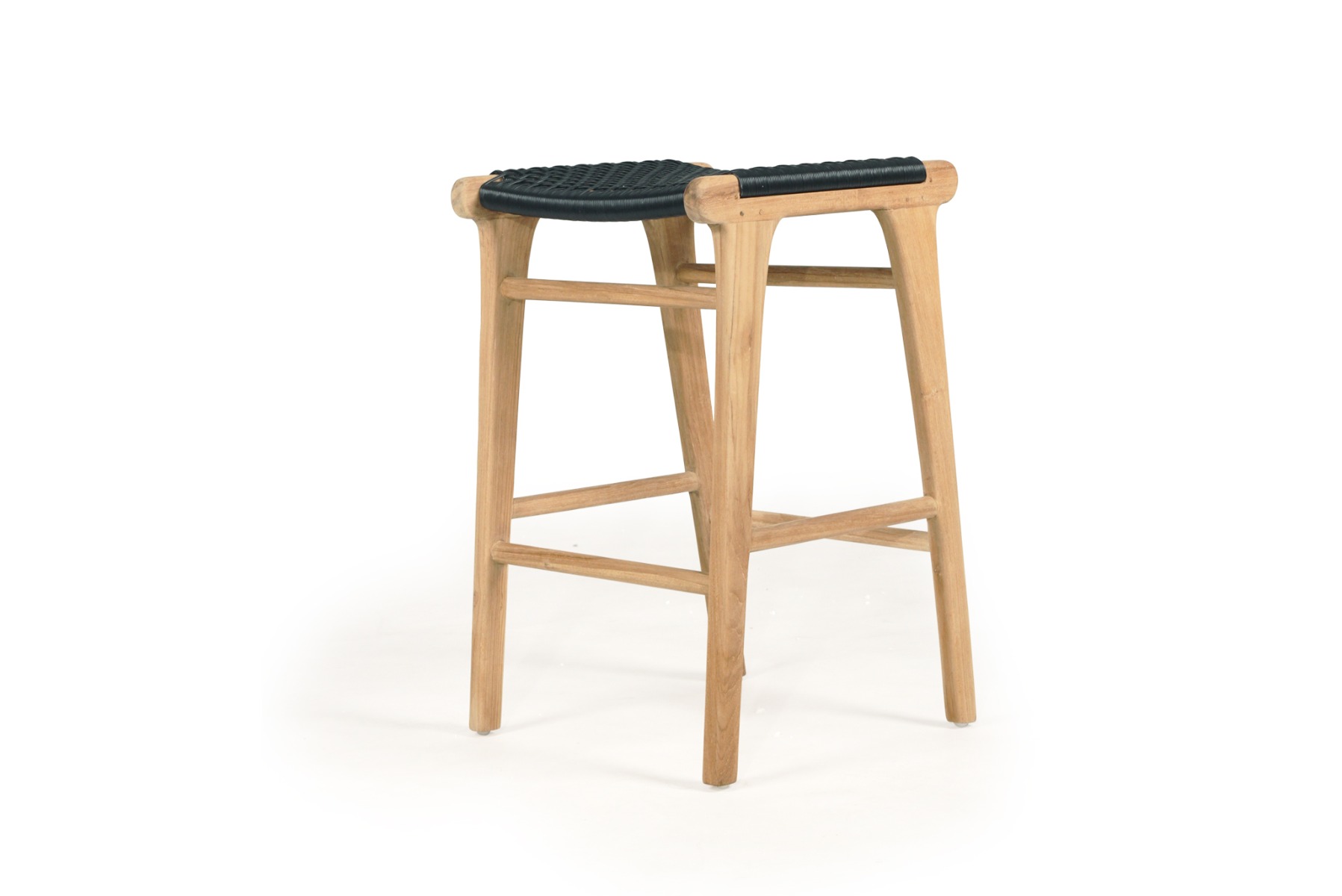 Zen Backless Counter Stool Black, W 45cm × D 40cm × H 66cm - Image 3