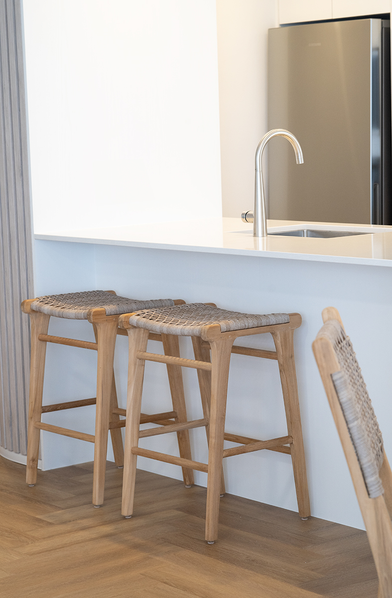 Zen Backless Counter Stool Washed Grey, W 45cm × D 40cm × H 66cm - Image 9