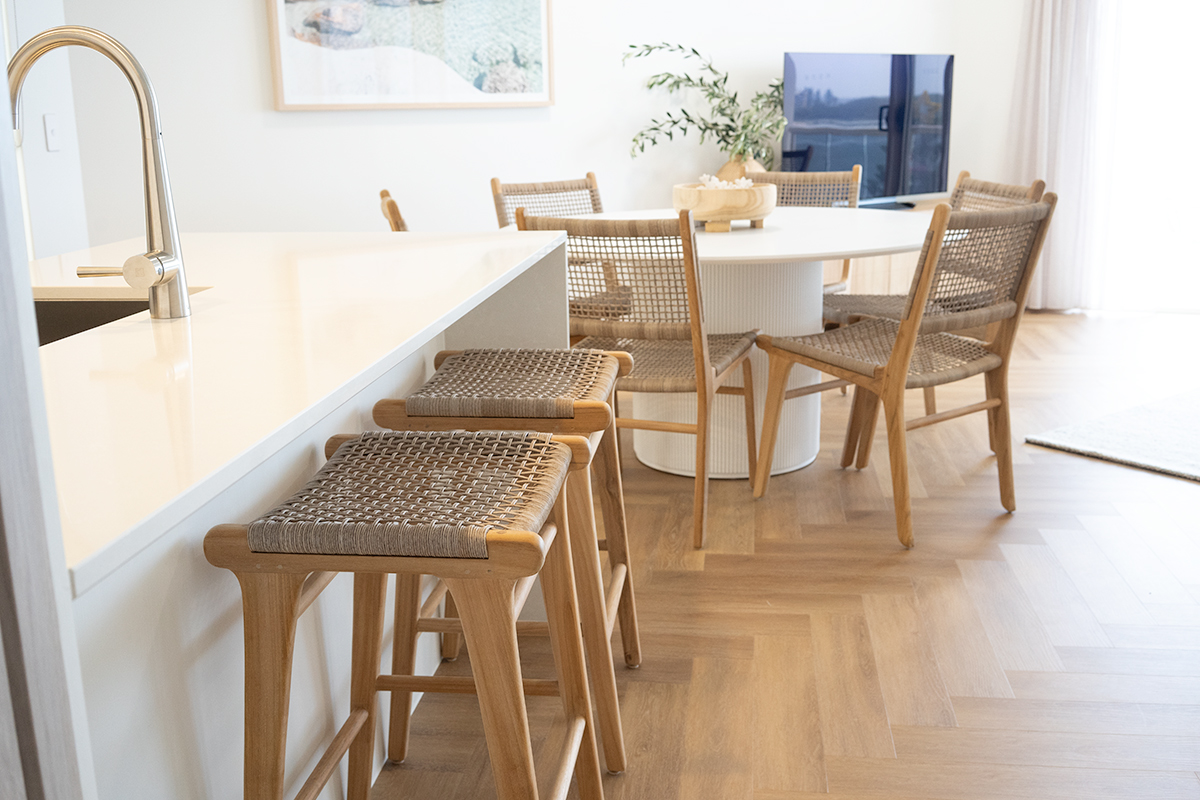 Zen Backless Counter Stool Washed Grey, W 45cm × D 40cm × H 66cm - Image 2