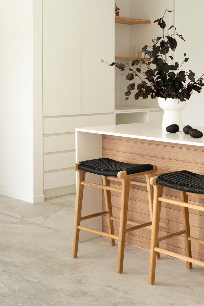 Zen Backless Counter Stool Black (Close Weave), W 45cm x D 40cm x H 68cm - Image 14