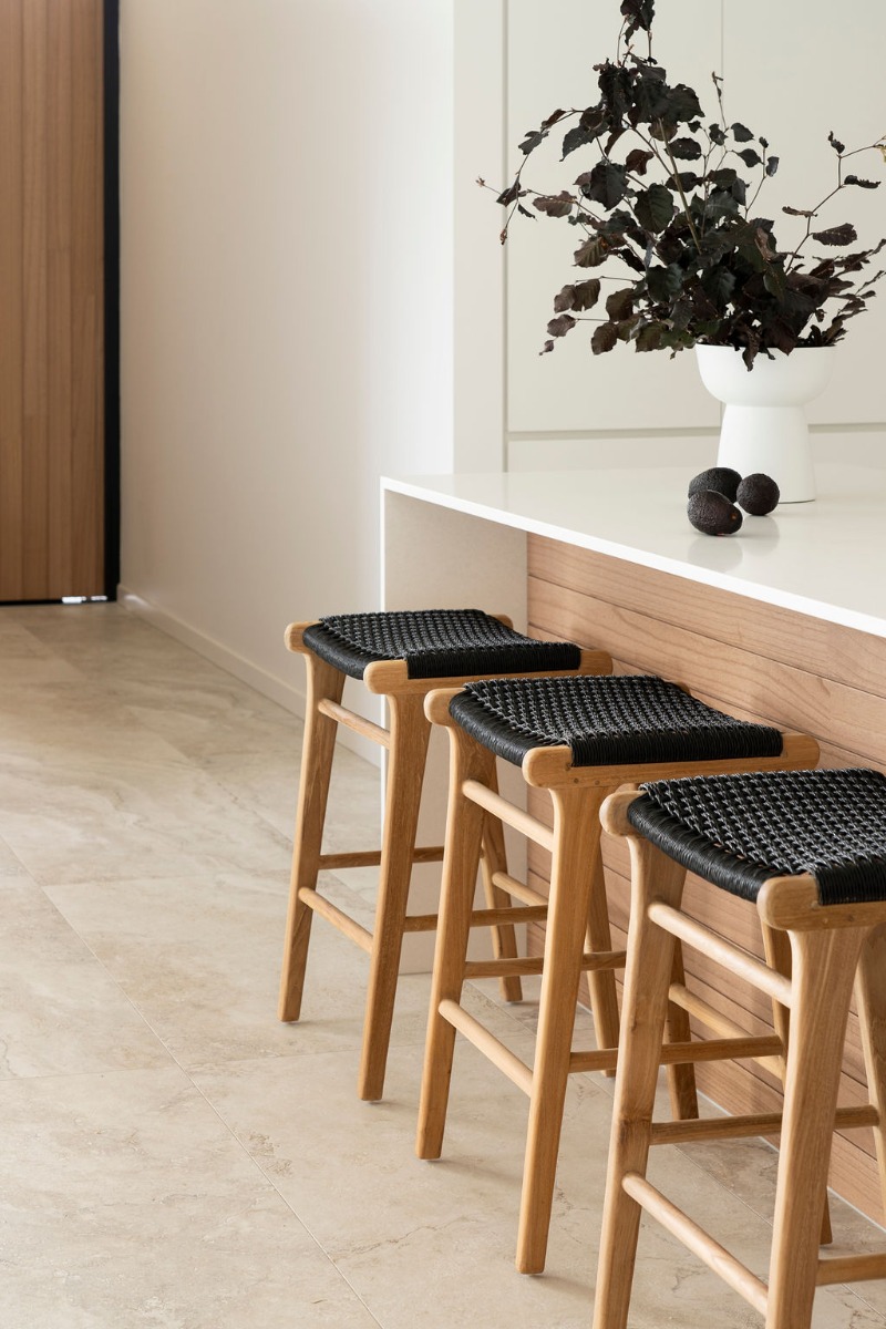 Zen Backless Counter Stool Black (Close Weave), W 45cm x D 40cm x H 68cm - Image 16