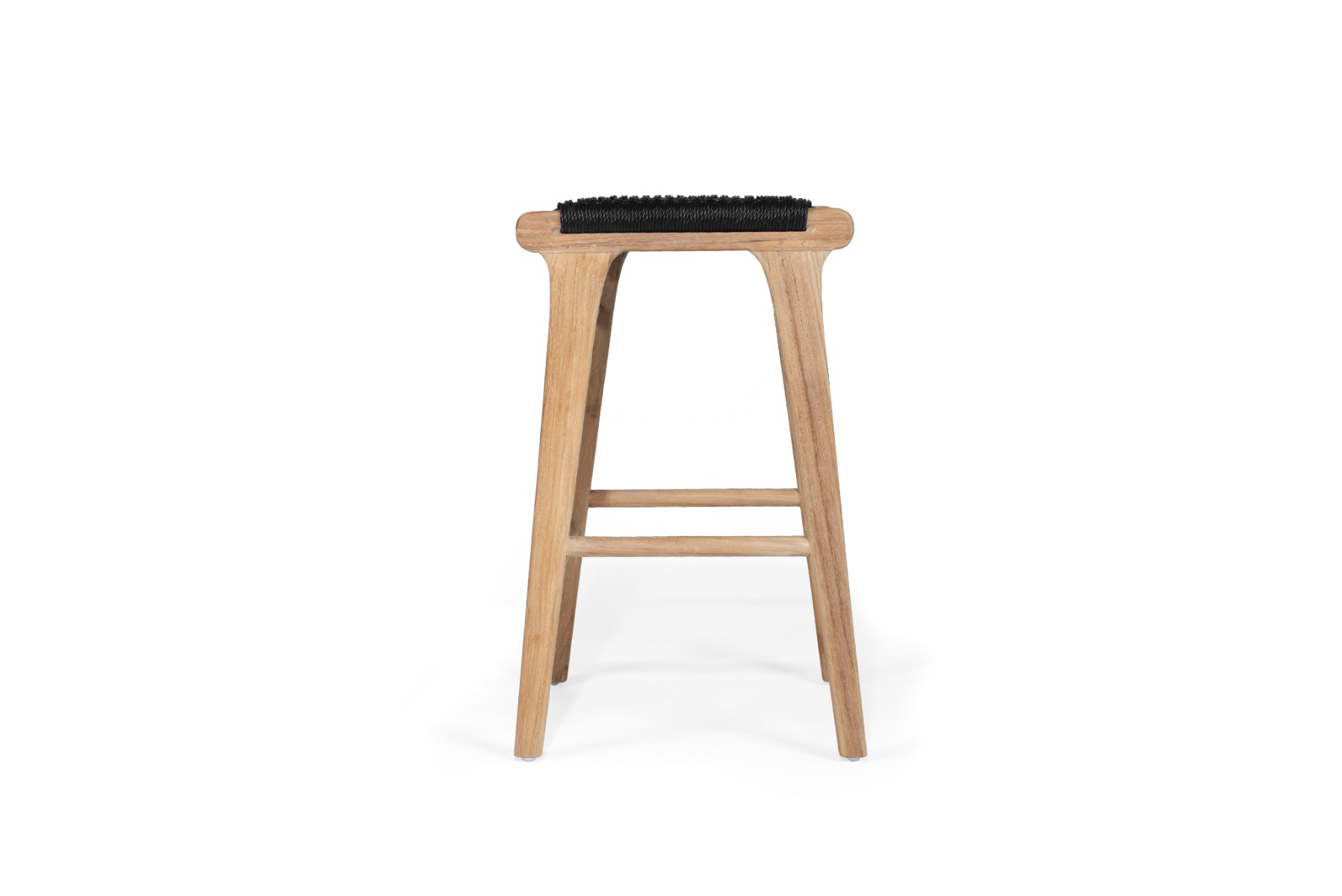 Zen Backless Counter Stool Black (Close Weave), W 45cm x D 40cm x H 68cm - Image 7